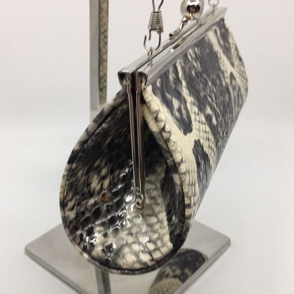 Depeche Mode Faux Python Kisslock evening clutch with silver tone hardware - Picture 6 of 16